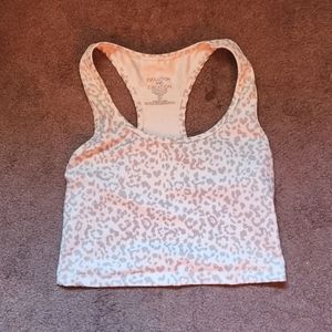 Evolution and Creation Animal Print White Grey Crop Top Workout
